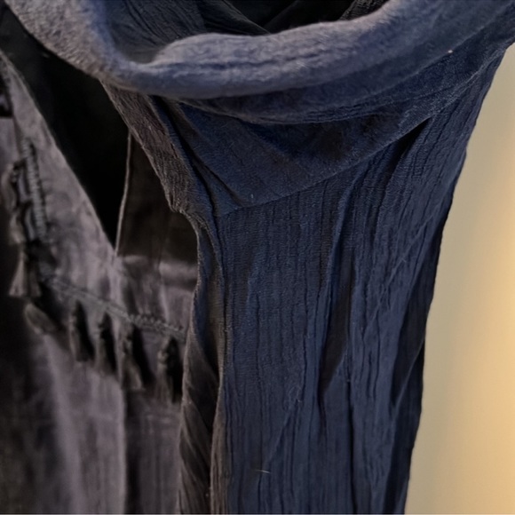 MERONA | Navy Sheer Tassel Tunic - Picture 3 of 8